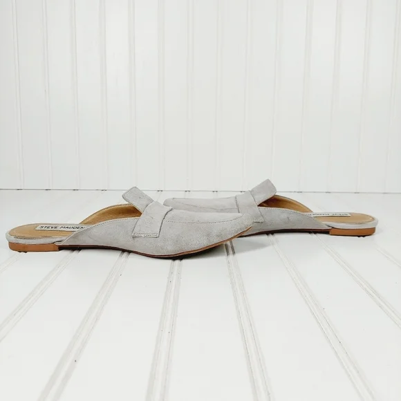 Steve Madden Gray Suede Flavor Flat Mule F922 - Picture 10 of 14